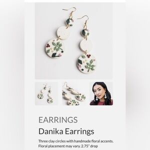 New Plunder “Danika” Floral Clay Earrings (3.5”)
